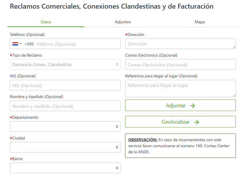 Reclamos por Conexiones Clandestinas